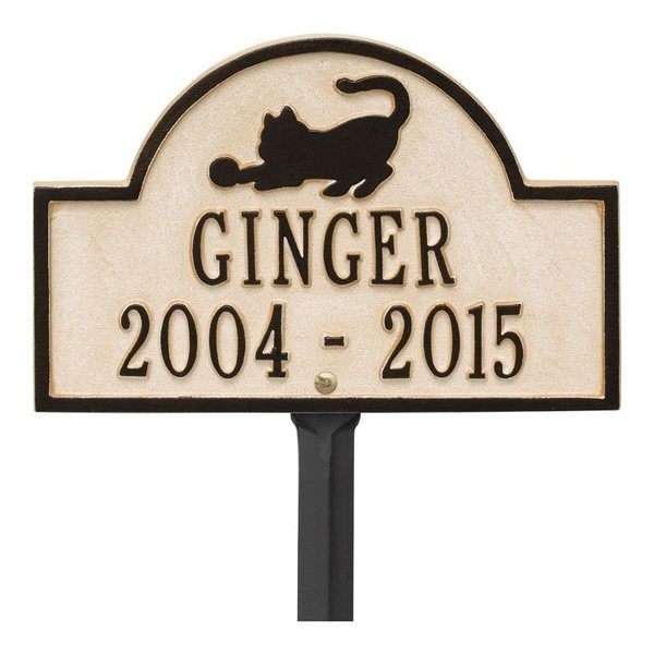 Feline Pet Limestone Memorials Plaque